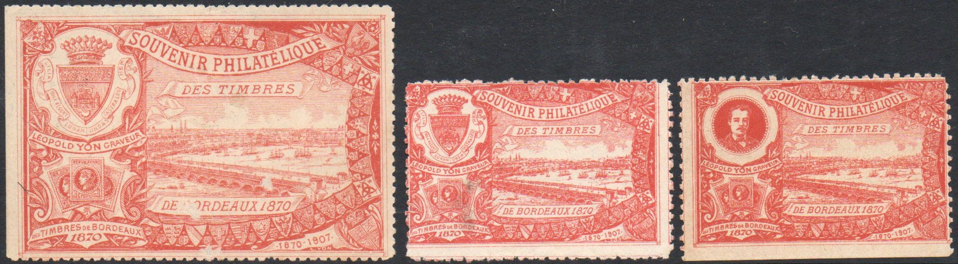 Bordeaux 1870-1907 Leopold Yon Souvenir Philatelique Poster Stamps